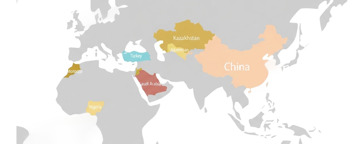 Markets across the Middle East, Asia and Europe